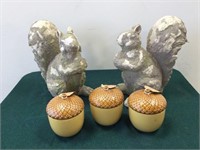 2 Unique Squirrels and 3 Candles that look like