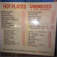 Hot Plates Sandwiches Sign - 64 x 42