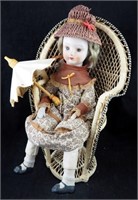 Antique Porcelain Marked Hand Crafted Doll