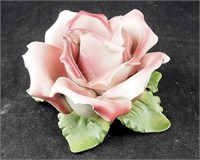 Capodamonte Italy Rose Flower Candle Holder