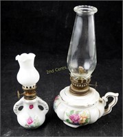 Vintage Pair Of Miniature Kerosene Night Lamps