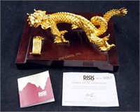 Risis 24kt Gold Plate Chinese Millenium Dragon 8"