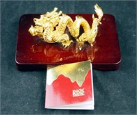 Risis 24kt Gold Plate Chinese Millenium Dragon 4"