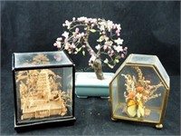 3 Pcs Japanese Glass Tree And Sm Glass Displays