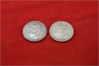 (2) Morgan Silver Dollars - 1901o, 1882