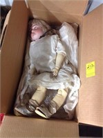 Vintage Doll w/ Box Jointed Porcelin Face