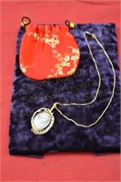 14KGF Cameo Necklace with Bag