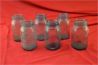 (6) Ball Perfect Mason Blue Jars