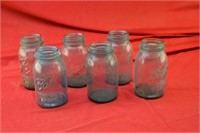 (6) Ball Perfect Mason Blue Jars