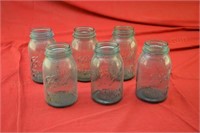 (6) Ball Perfect Mason Blue Jars