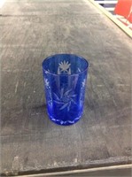 Blue Crystal Water Pitcher w/ 6 drink Glasses