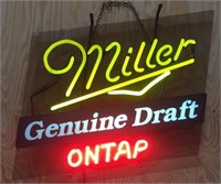 Miller Genuine Draft On Tap Neon Sign
