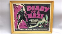 DIARY OF NAZI FRAMED FILM POSTER
