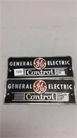 PR OF GENERAL ELECTRIC CONTROL TIN SIGNS 2''X8''