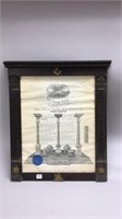THE GRAND LODGE FRAMED PAPER ADVERTISEMENT 22''X18