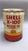 SHELL X-100 MOTOR OIL 5 GALLON PAIL