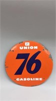 UNION 76 GASOLINE PORCELAIN PUMP PLATE 12''