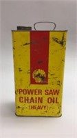 SHELL POWER CHAIN SAW OIL GALLON CAN EMPTY