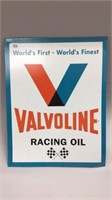 VALVOLINE RACING OIL TIN SIGN 16''X12''