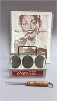 COCA COLA CARRY CASE, OPENER AND ADVERTISING