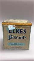 ELKES BISCUITS TIN BOX WITH LID 9''X9''