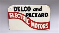 DELCO AND PACKARD ELECTRIC MOTORS TIN SIGN