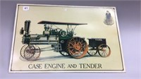 CASE ENGINE AND TENDER TIN SIGN 11''X17''