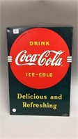 COCA-COLA DRINK ICE COLD TIN SIGN 18''X12''