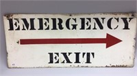 EMERGENCY EXIT METAL SIGN 12''X28''