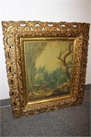 Old Print in an Ornate Frame
