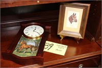 Small framed Secretariat & clock
