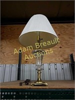 24" polished brass & glass decorative lamp
