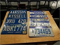 9 assorted Michigan license plates