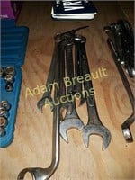 Six large box end wrenches