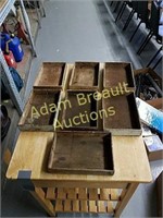 7 vintage 7 x 10 Finger Joint wood boxes
