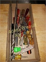 Box assorted screwdrivers, drill bits