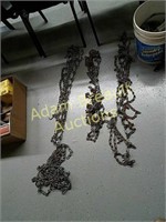 Three assorted tire chains
