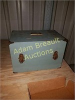 Vintage wood flip top storage box