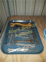Tray of assorted wrenches