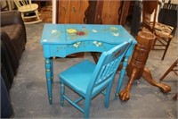 2pc Painted Desk & Chair