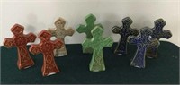 (8) 5" tall Ceramic Crosses
