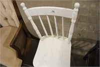 Old White Straight Back Chair