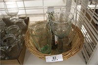 Basket & Various  Glasses