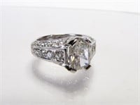 18K White Gold Diamond Ring, 3.0CT+, GIA