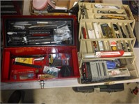 TACKLE BOX (FULL OF BITS & ETC.), TOOL BOX (FUL