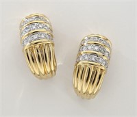 Pr. Turie 18K gold, platinum and diamond earrings