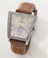 Corum Trapeze stainless and mother of pearl watch.