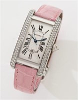 18K Cartier Tank Americaine watch with guilloche