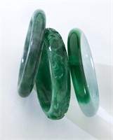 (3) Jadeite jade bangle bracelets, including: