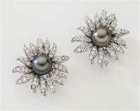 Picchiotti 18K, diamond & Tahitian pearl earrings